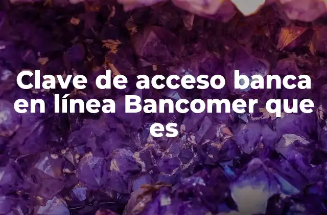 Clave de Acceso Banca en Línea Bancomer que es