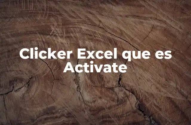 Clicker Excel que es Activate