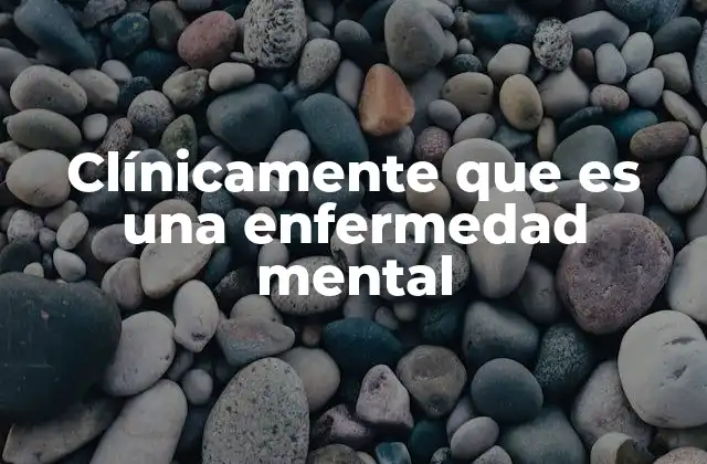 Clínicamente que es una Enfermedad Mental