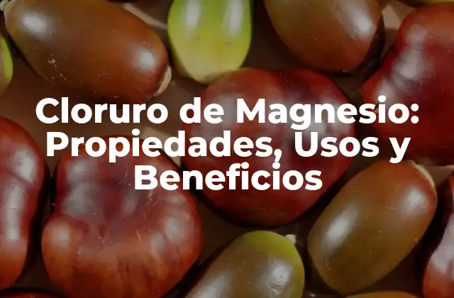 Cloruro de Magnesio: Propiedades, Usos y Beneficios 2 Propiedades del Cloruro de Magnesio