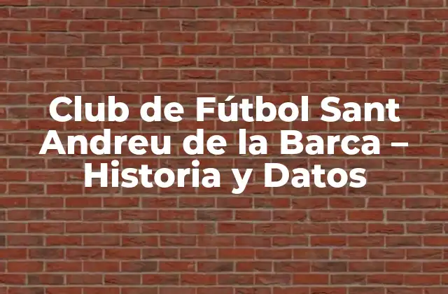 Club de Fútbol Sant Andreu de la Barca – Historia y Datos