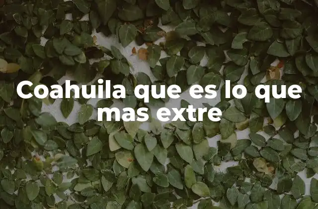 Coahuila que es Lo que mas Extre