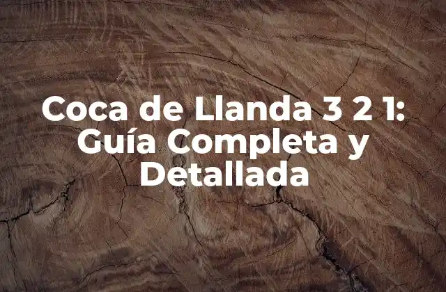 Coca de Llanda 3 2 1: Guía Completa y Detallada