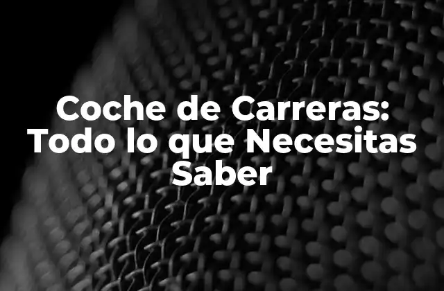 Coche de Carreras: Todo Lo que Necesitas Saber