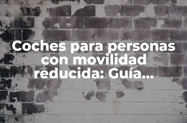 Coches para Personas con Movilidad Reducida: Guía Completa