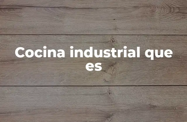 Cocina Industrial que es