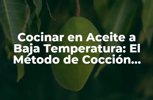 Cocinar en Aceite a Baja Temperatura: el Método de Cocción Más Saludable