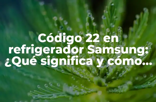 Código 22 en Refrigerador Samsung: ¿qué Significa y Cómo Solucionarlo?