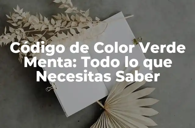 Código de Color Verde Menta: Todo Lo que Necesitas Saber