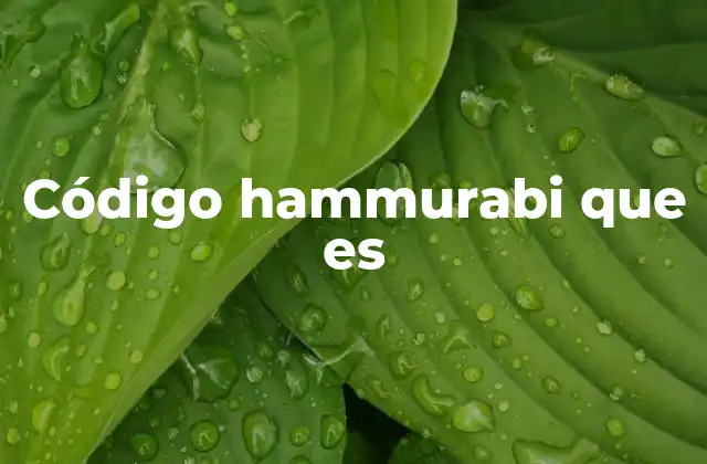 Código Hammurabi que es