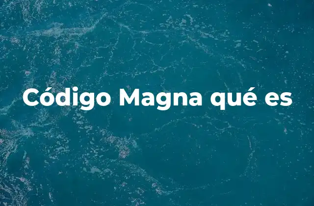 Código Magna Qué es