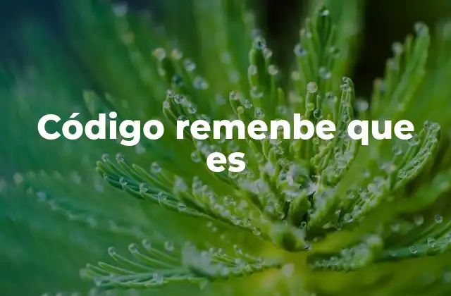 Código Remenbe que es
