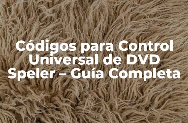 ¿Qué son los Códigos para Control Universal de DVD Speler?