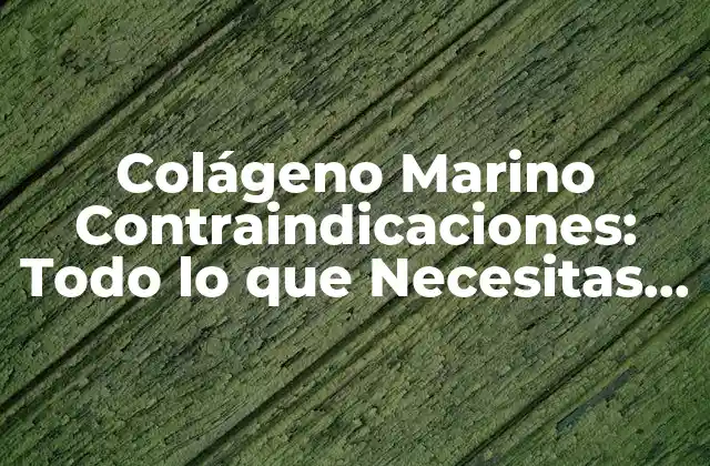Colágeno Marino Contraindicaciones: Todo Lo que Necesitas Saber