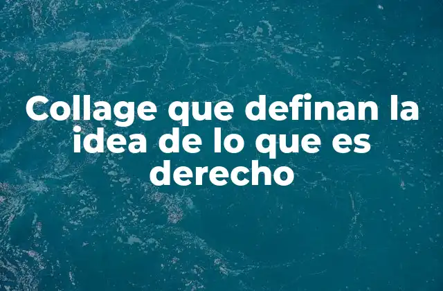 Collage que Definan la Idea de Lo que es Derecho