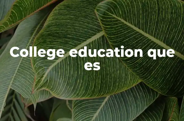 College Education que es