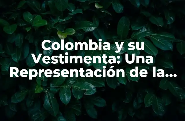 Colombia y Su Vestimenta: una Representación de la Cultura y la Identidad Nacional