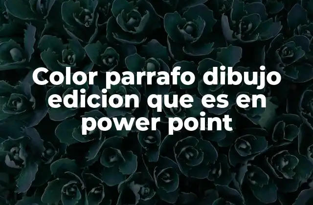 Color Parrafo Dibujo Edicion que es en Power Point