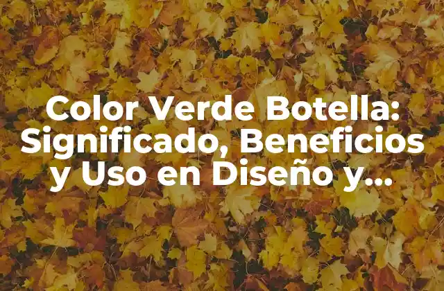 Color Verde Botella: Significado, Beneficios y Uso en Diseño y Decoración