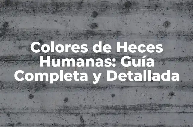 Colores de Heces Humanas: Guía Completa y Detallada