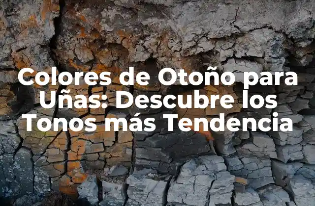 Colores de Otoño para Uñas: Descubre los Tonos Más Tendencia