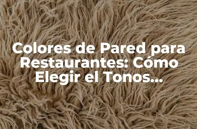 Colores de Pared para Restaurantes: Cómo Elegir el Tonos Perfectos para Tu Negocio