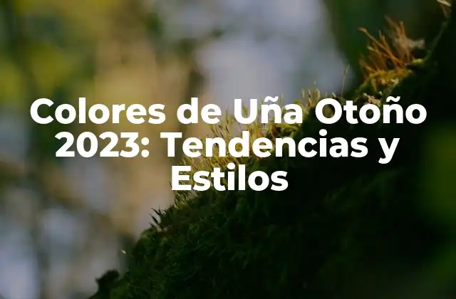 Colores de Uña Otoño 2023: Tendencias y Estilos