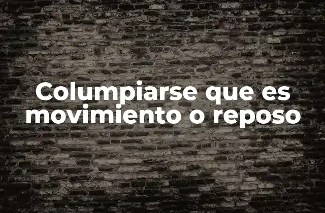 Columpiarse que es Movimiento o Reposo