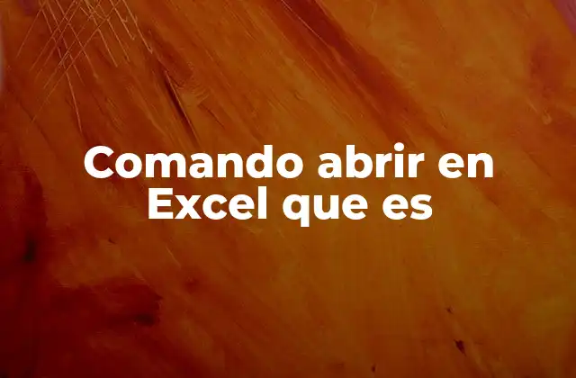 Comando Abrir en Excel que es