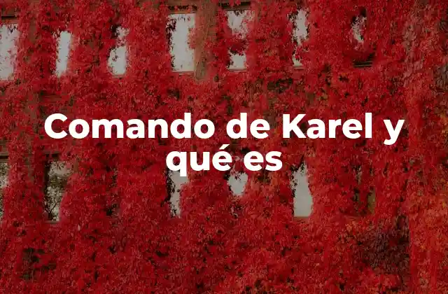 Comando de Karel y Qué es