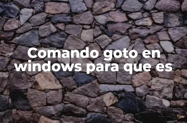Comando Goto en Windows para que es
