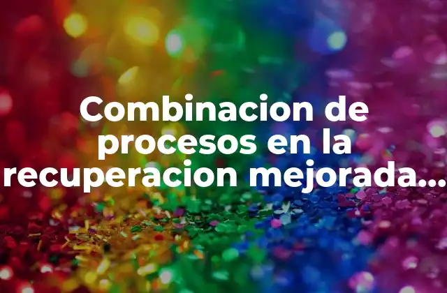 Combinacion de Procesos en la Recuperacion Mejorada que es