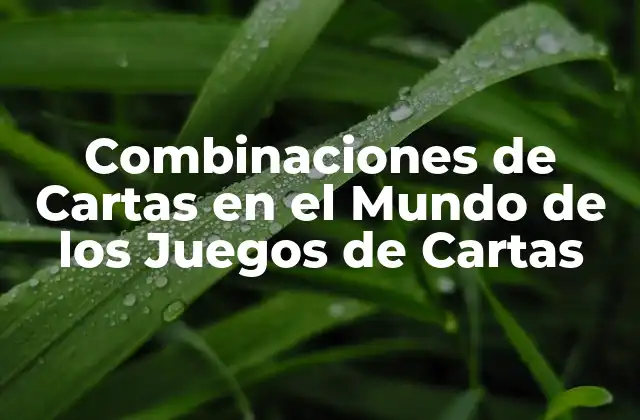 Combinaciones de Cartas en el Mundo de los Juegos de Cartas 2 ¿Qué son las Combinaciones de Cartas?