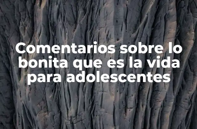Comentarios sobre Lo Bonita que es la Vida para Adolescentes