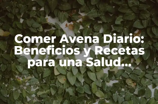 Comer Avena Diario: Beneficios y Recetas para una Salud Mejorada
