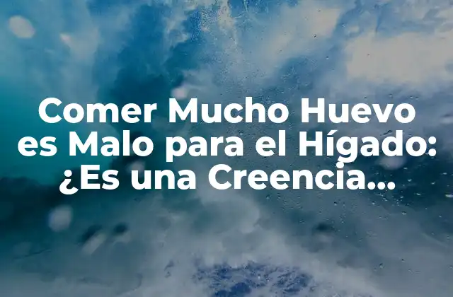 Comer Mucho Huevo es Malo para el Hígado: ¿es una Creencia Verdadera?
