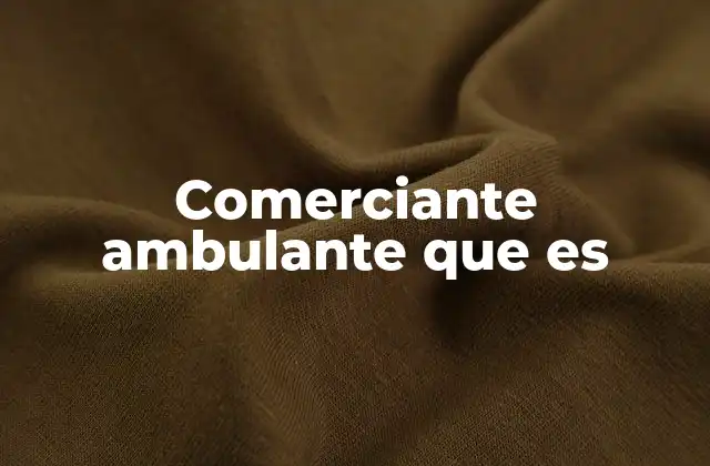 Comerciante Ambulante que es