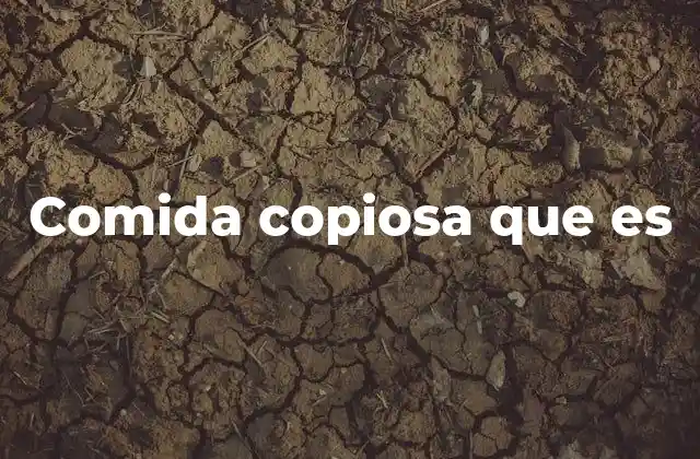 Comida Copiosa que es