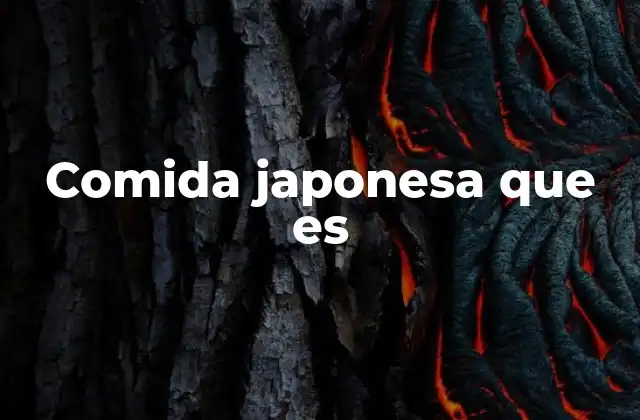 Comida Japonesa que es