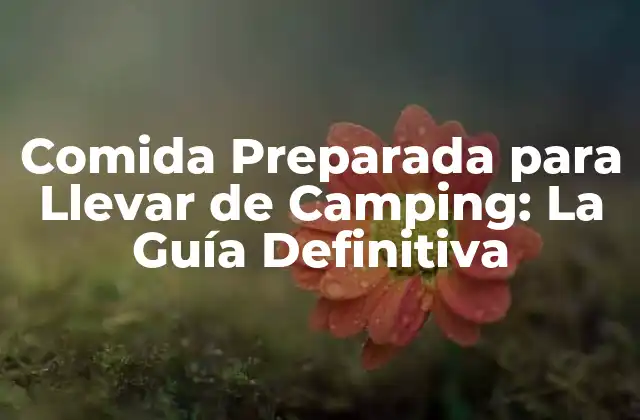 Comida Preparada para Llevar de Camping: la Guía Definitiva