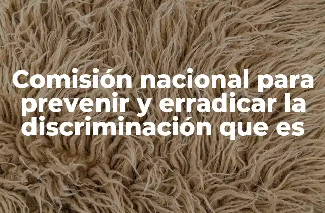 Comisión Nacional para Prevenir y Erradicar la Discriminación que es