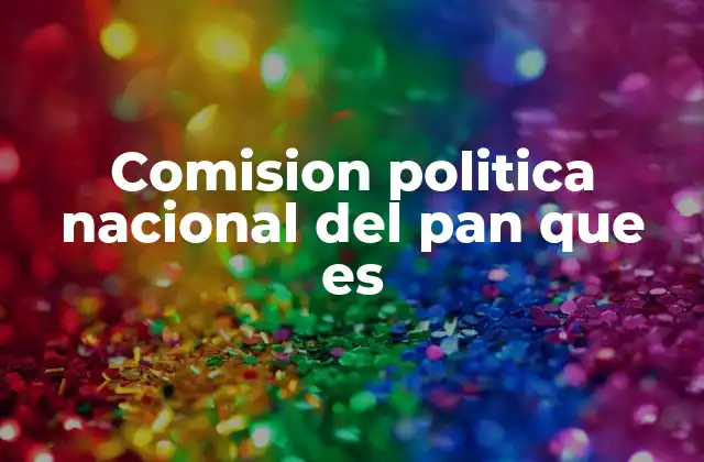 Comision Politica Nacional Del Pan que es