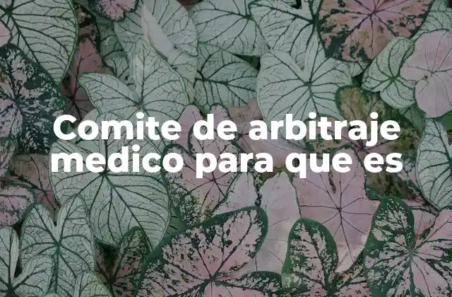 Comite de Arbitraje Medico para que es