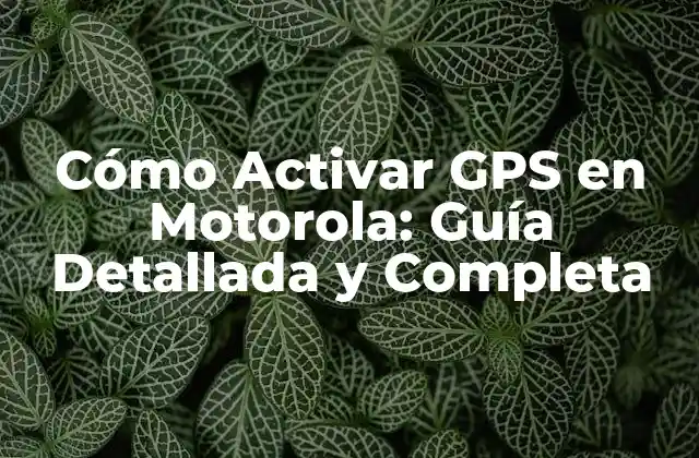 Verificar si el GPS está Habilitado en tu Motorola