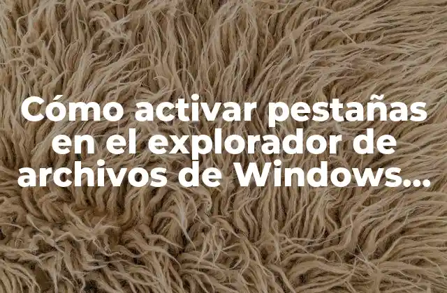 Cómo Activar Pestañas en el Explorador de Archivos de Windows 11