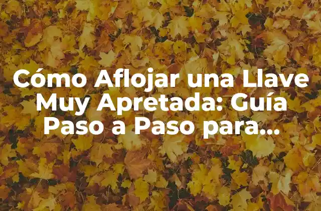 Cómo Aflojar una Llave Muy Apretada: Guía Paso a Paso para Resolver el Problema