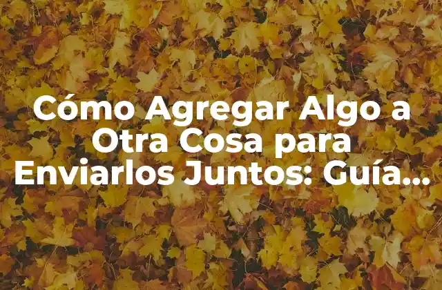 Cómo Agregar Algo a Otra Cosa para Enviarlos Juntos: Guía Completa