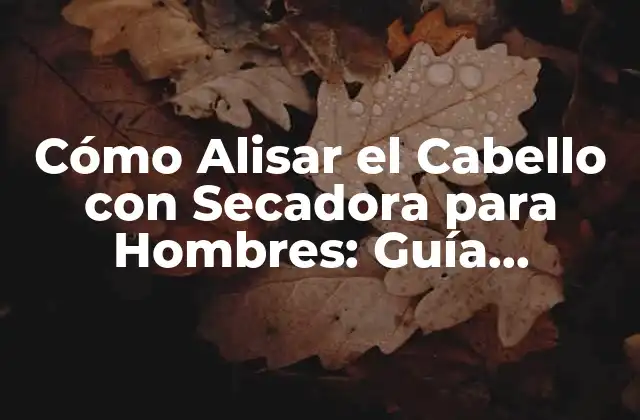 Cómo Alisar el Cabello con Secadora para Hombres: Guía Completa