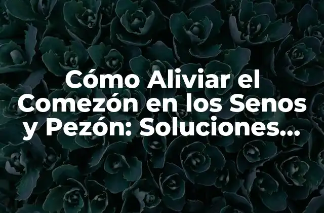 Cómo Aliviar el Comezón en los Senos y Pezón: Soluciones Naturales y Médicas