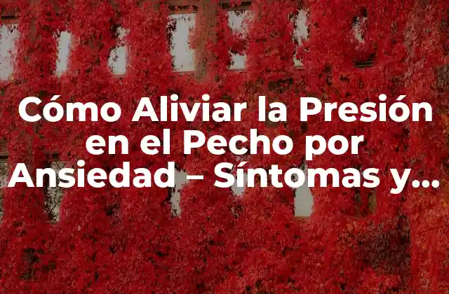 Cómo Aliviar la Presión en el Pecho por Ansiedad – Síntomas y Tratamientos